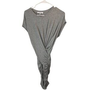 Frame Womens S/P Grey Heather Ruched Knot Front Maxi Dress 96% Viscose 5% Elasta